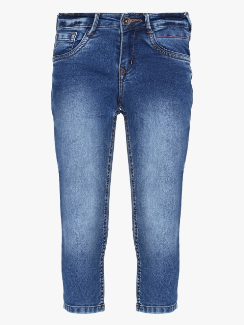 

VITAMINS Girls Blue Solid Regular Fit Capris