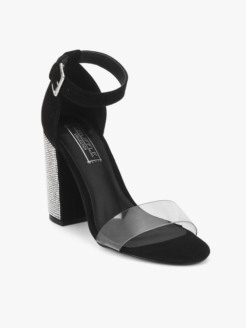

Truffle Collection Women Transparent Block Heels, Black