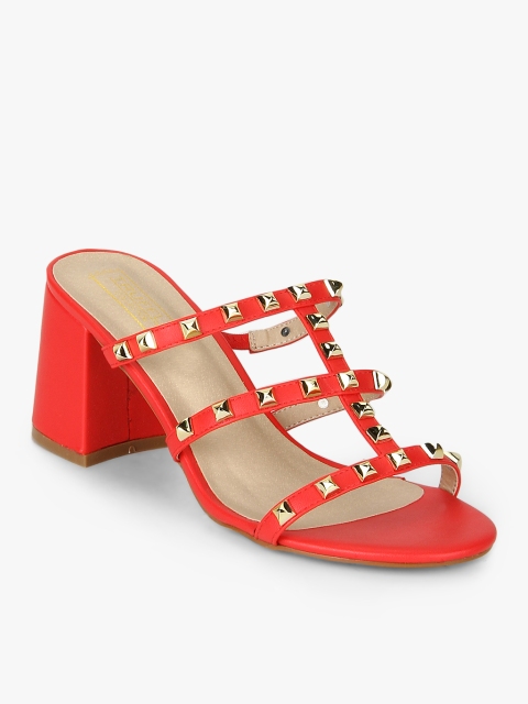 

Truffle Collection Women Red Embellished Block Heels