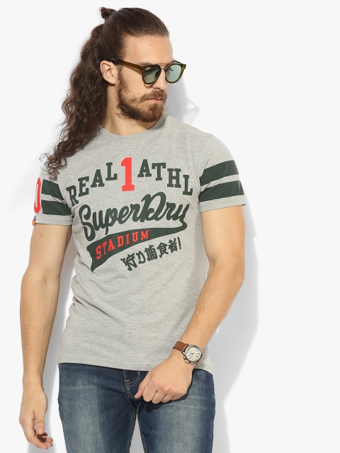 

Superdry Men Grey Printed Round Neck T-shirt