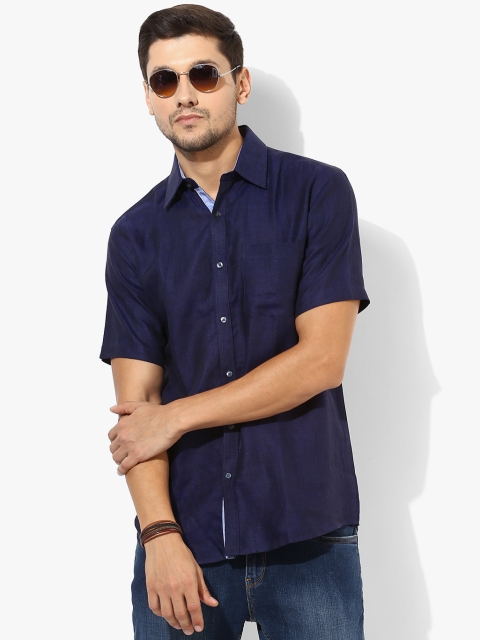 

Park Avenue Men Navy Blue Regular Fit Solid Formal Shirt