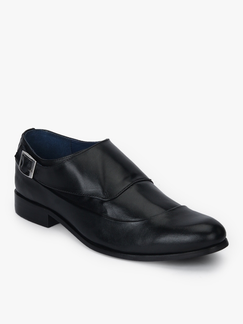 

Ninety9steps Men Black Solid Formal Monks with Buckle Detail