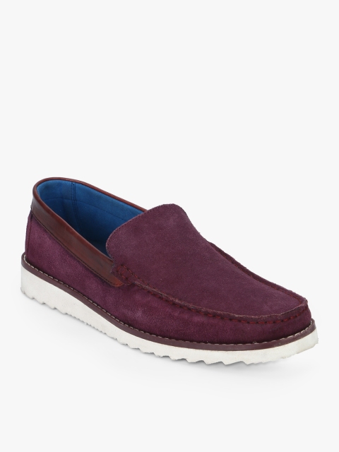 

Ninety9steps Men Magenta Pink Solid Loafers