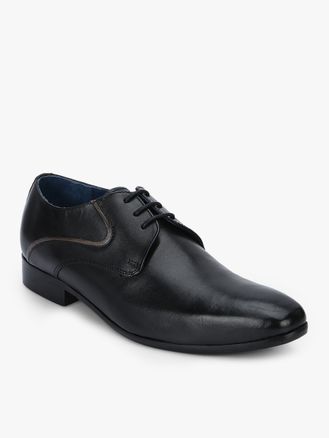 

Ninety9steps Men Black Leather Formal Derbys