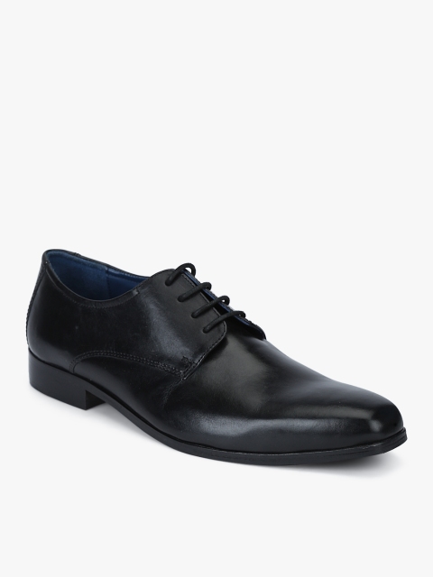 

Ninety9steps Men Black Solid Leather Formal Derbys