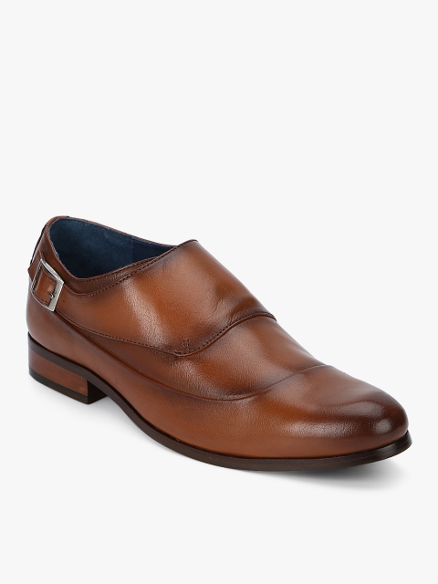 

Ninety9steps Men Tan Brown Leather Formal Monks
