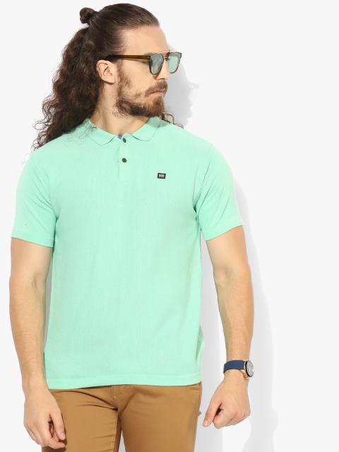 

BYFORD by Pantaloons Men Turquoise Blue Solid Polo Collar T-shirt