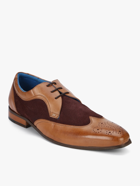 

Ninety9steps Men Tan Brown Solid Formal Leather Brogues