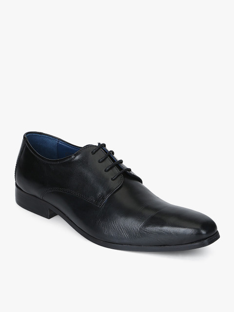 

Ninety9steps Men Black Solid Leather Formal Derbys
