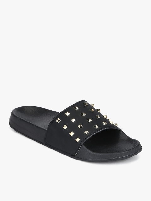

Truffle Collection Women Black Solid Open Toe Flats