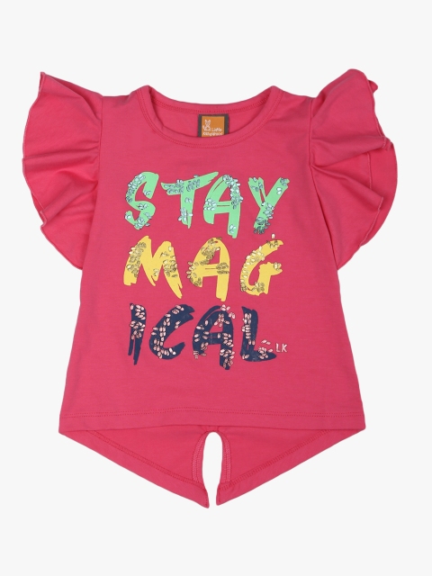 

Little Kangaroos Girls Pink Printed Top