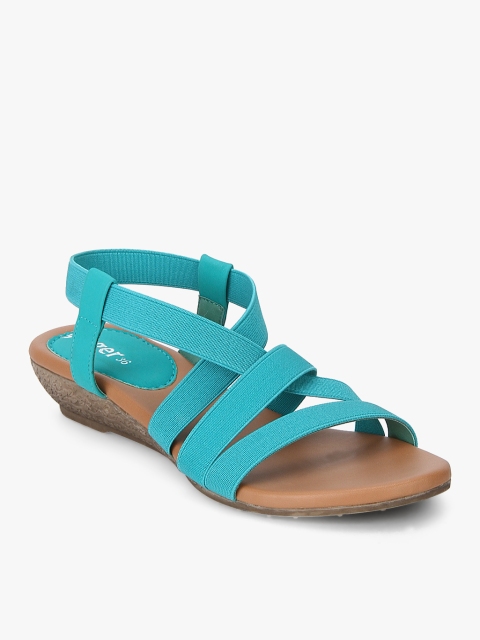 

Ginger by Lifestyle Women Turquoise Blue Solid Open Toe Flats