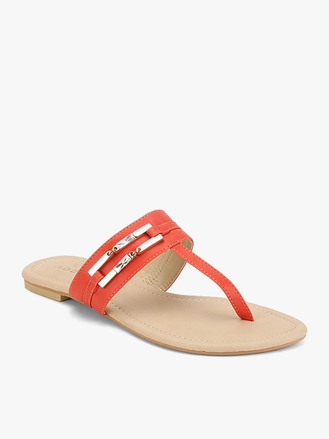

Addons Women Orange Solid T-Strap Flats