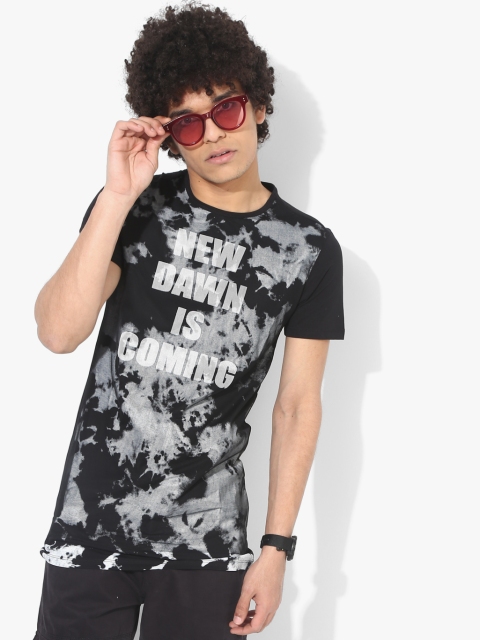 

SF JEANS by Pantaloons Men Black & Grey Printed Round Neck T-shirt