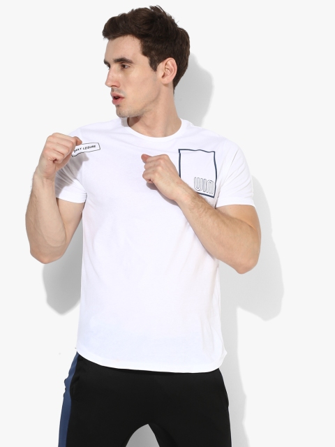 

Kappa Men White Printed Round Neck T-shirt