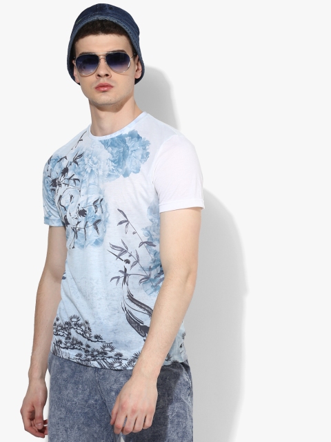 

CAMLA Men White Printed Round Neck T-shirt