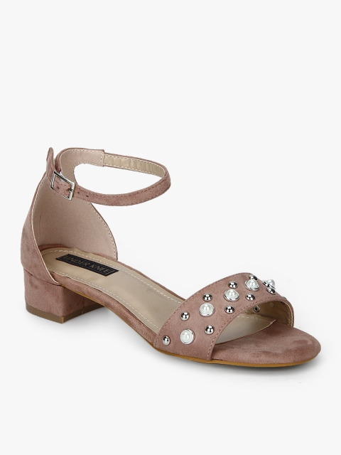 

Under Knee Women Beige Embellished Heels