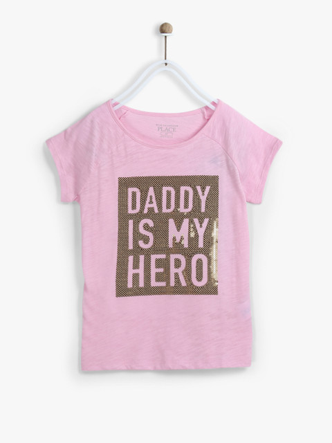 

The Childrens Place Girls Pink Printed Pink Casual T-Shirt