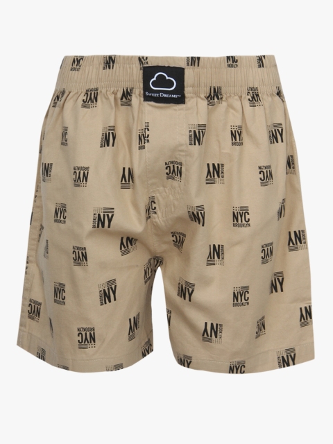 

Sweet Dreams Boys Beige & Black Printed Regular Fit Shorts