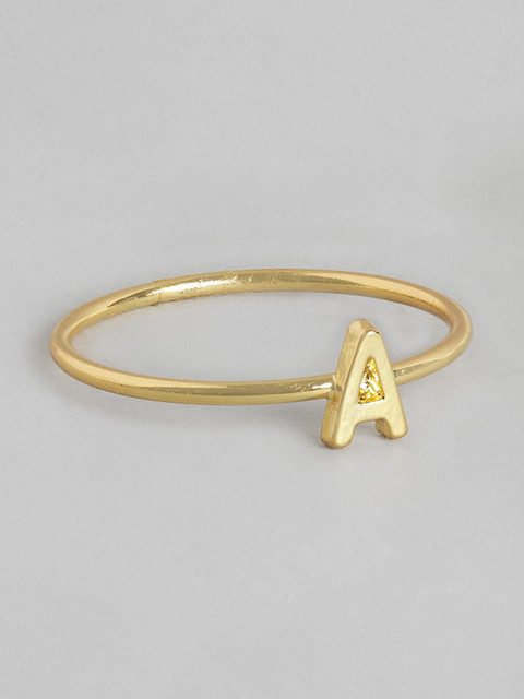 

Accessorize Gold-Toned Solid Alphabet A Finger Ring