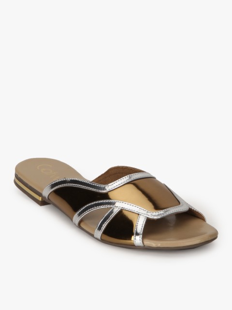 

Catwalk Women Gold-Toned Solid Open Toe Flats