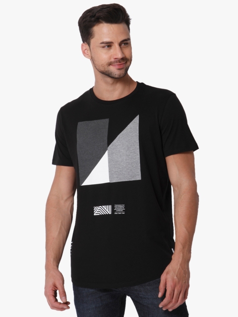 

Jack & Jones Men Black Printed Round Neck T-shirt