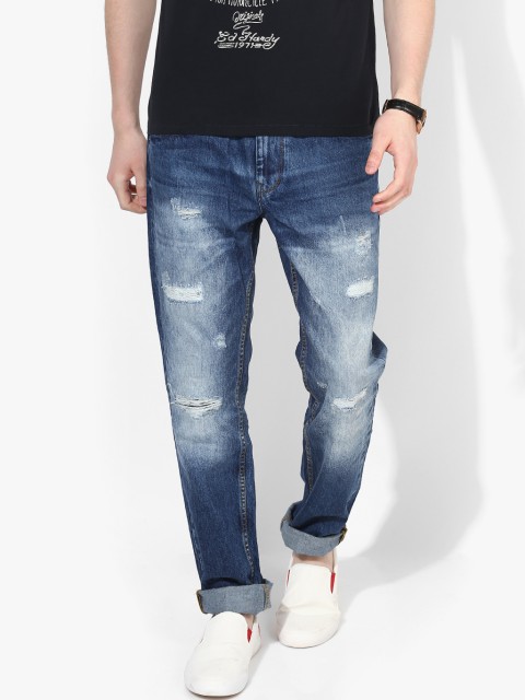 

Voi Jeans Men Blue Slim Fit Mid-Rise Mildly Distressed Jeans