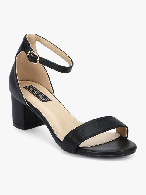 

Under Knee Women Black Solid Sandals