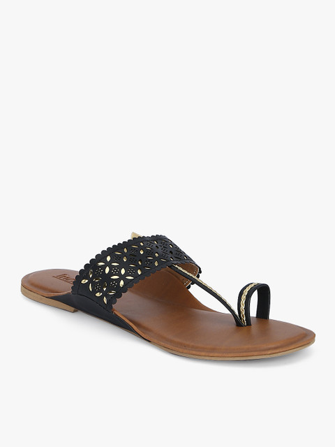 

Inc 5 Women Black Solid Open Toe Flats