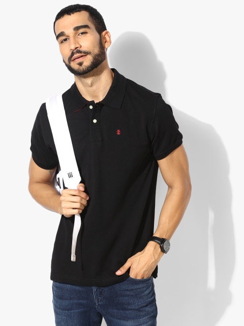 

IZOD Men Black Solid Slim Fit Polo Collar T-shirt
