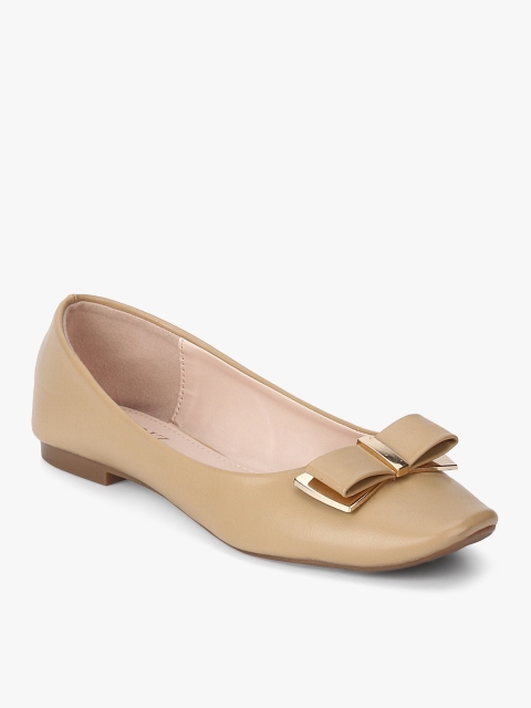 

CERIZ Women Beige Solid Ballerinas