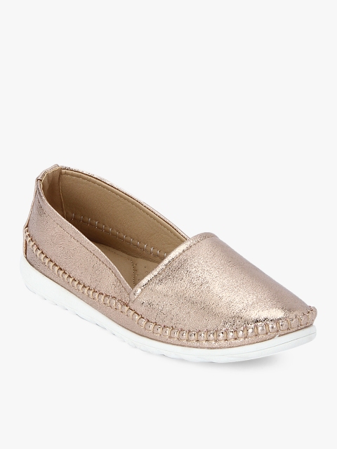 

CERIZ Women Gold-Toned Slip-On Sneakers
