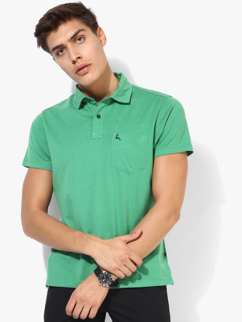 

Parx Men Green Solid Polo Collar T-shirt