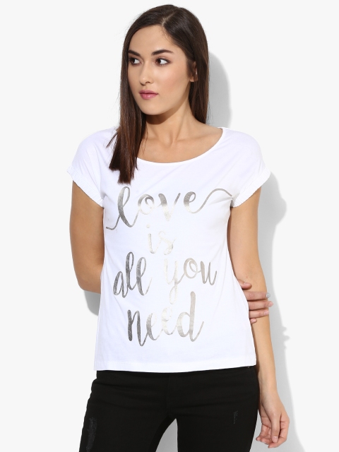 

Riot Jeans Women White Printed Top