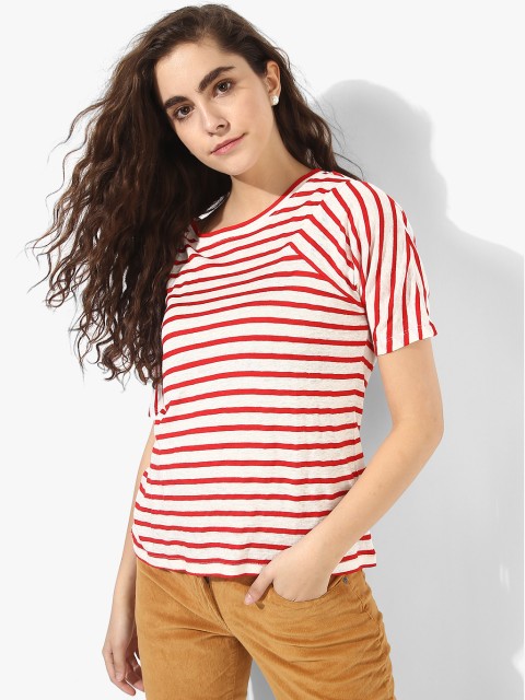 

Park Avenue Women Red & White Striped Top