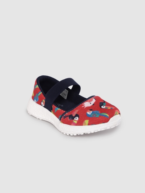 

KazarMax Girls Red & Navy Parrot Print Slip-Ons