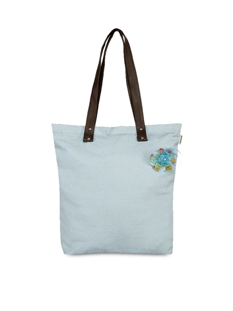 

Pick Pocket Women Blue Printed Tote Bag