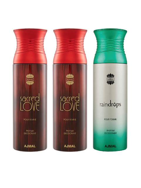 

Ajmal Women Set Of 3 Deodorants 200ml each, Red