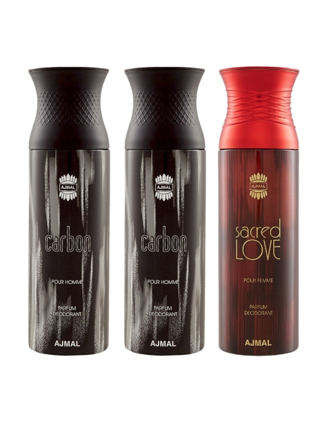 

Ajmal Pack Of 3 Deodorants 200ml each, Red
