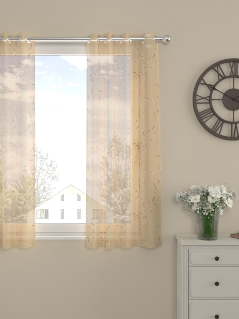 

ROSARA HOME Copper-Toned Single Sheer Window Curtain