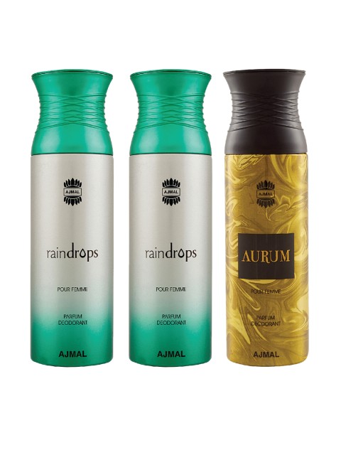 

Ajmal Women Pack Of 3 Deodorants 200ml each, Gold