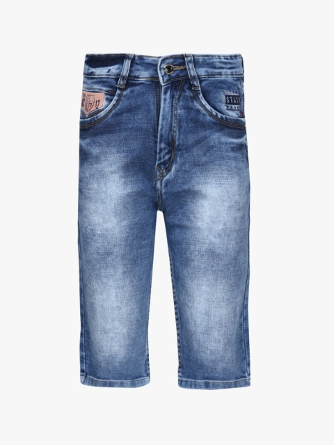 

Monte Carlo Boys Navy Blue Solid Three-Fourth Denim Shorts