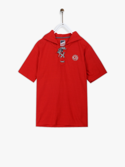 

Monte Carlo Boys Red Solid Hooded T-Shirt