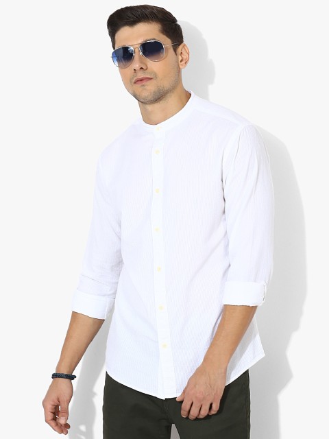 

SELECTED Men White Solid Slim Fit Casual Shirt