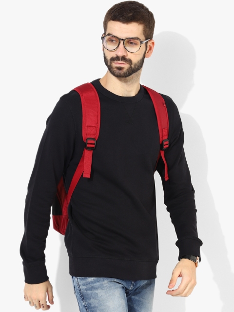 

SELECTED Men Black Solid Sweatshirt