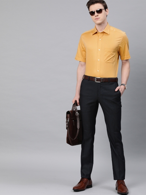 

Louis Philippe Men Mustard Yellow Regular Fit Solid Formal Shirt