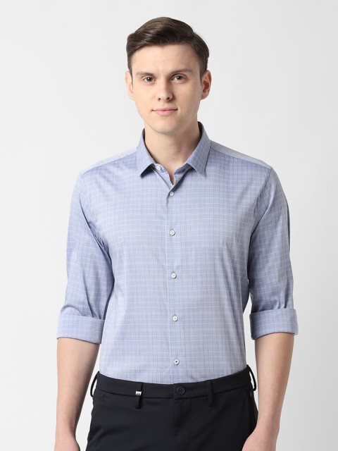 

Louis Philippe Sport Men Blue Slim Fit Checked Formal Shirt