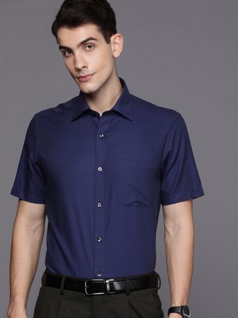 

Louis Philippe Men Navy Blue Classic Fit Self Design Formal Shirt