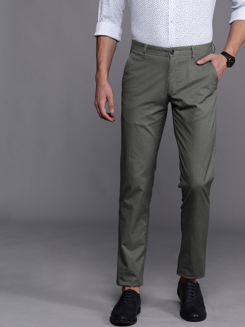 

Louis Philippe Sport Men Grey & White Slim Fit Printed Regular Trousers
