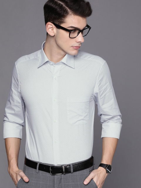

Louis Philippe Men Blue & White Classic Regular Fit Printed Formal Shirt